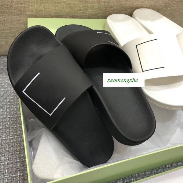 

sale fashion off leisure indoor beach slippers white printing couple slippers with box, Black