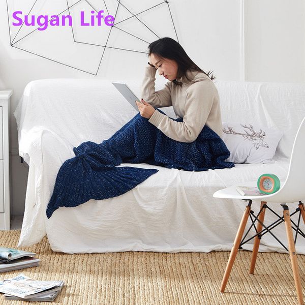 

sugan life 11 colors mermaid tail blanket crochet mermaid blanket for super soft all seasons sleeping knitted blankets