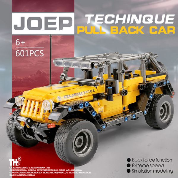 

mechanical pull back jeeped off-road vehicle building blocks sembo technic 701601 601pcs bricks children education toys christmas birthday g