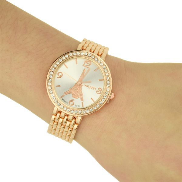 

luxury watch women rose gold ladies fashion diamond bracelet watch creative gift quartz relojes para mujermontre femme #03, Slivery;brown