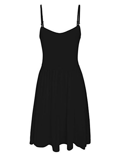 

tom's ware women stylish removable shoulder strap skater dress, Black;gray