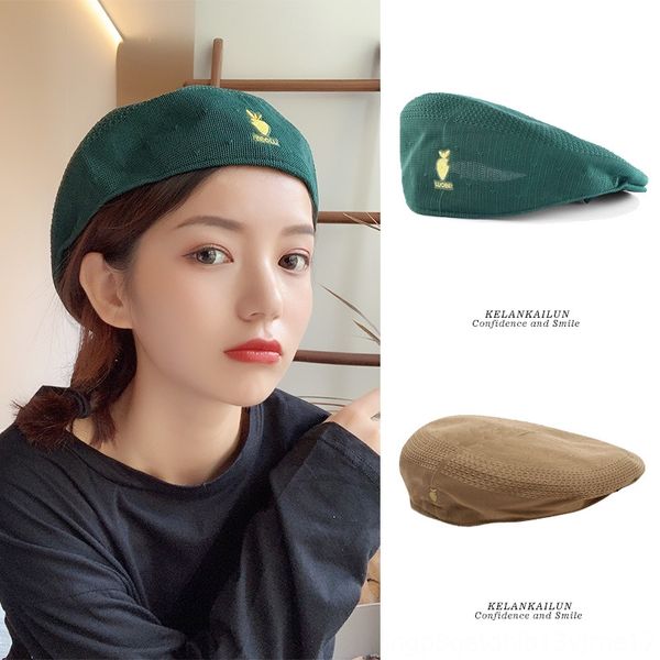 

thin beret women's british cap hollow mesh shade beret sun hat forward cap women's sun hat, Blue;gray