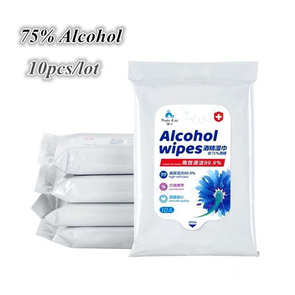 

75% спиртовые салфетки 200*150мм анти вирус влажные салфетки портативный дезинфицирующее Иствуд 10шт/УП антисептик для стерилизации Бесплатная доставка DHL