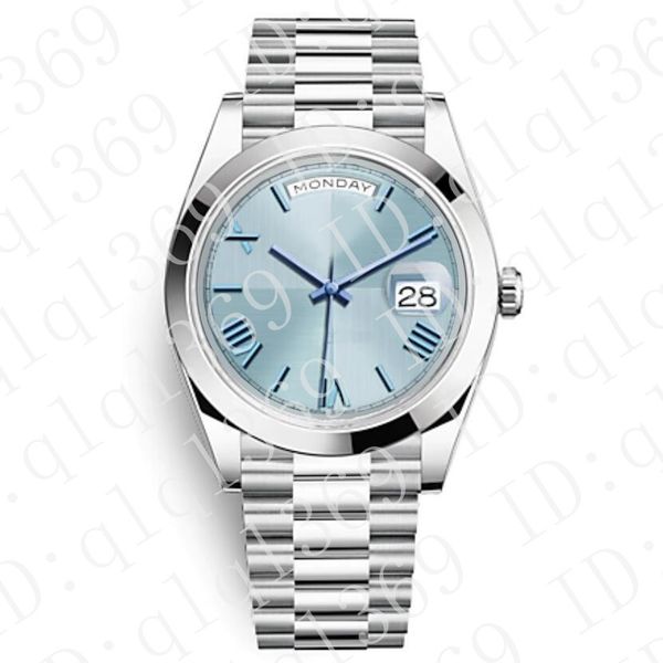 

R15 daydate new men watch pre ident automatic watche men ilver trap blue dial crown cla p watche men party de igner watche day date 4, Slivery;brown