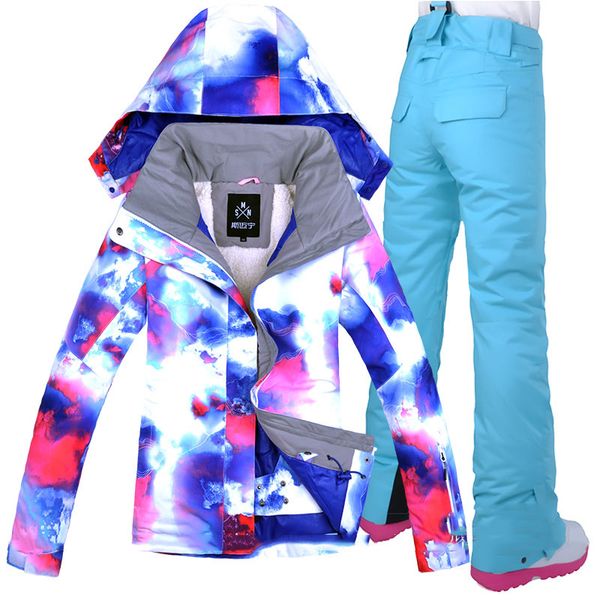 

women's winter outdoor waterproof windrpoof ski suit set skiing jacket and pants ski women snow sports jacket