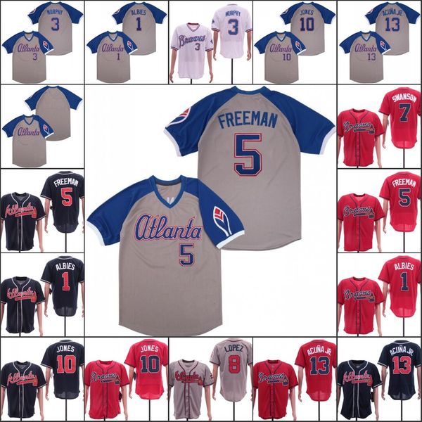

Atlanta Freddie Freeman Braves Ozzie Albies Dansby Swanson Chipper Jones onald Acuna Jr bseball Jerseys Mens All Sewn Jerseys