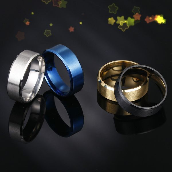 

8mm матовый из нержавеющей стали мужчины кольцо ручной работы trend fashion ring 2020, Golden;silver