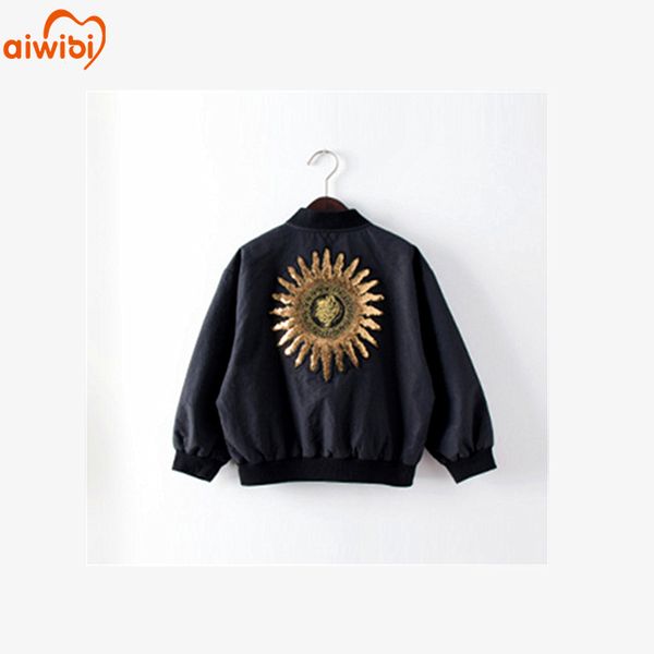 

aiwibi girls coat kids winter jacket children bomber jacket fashion baseball uniform red baby girl clothes 4-13t, Blue;gray