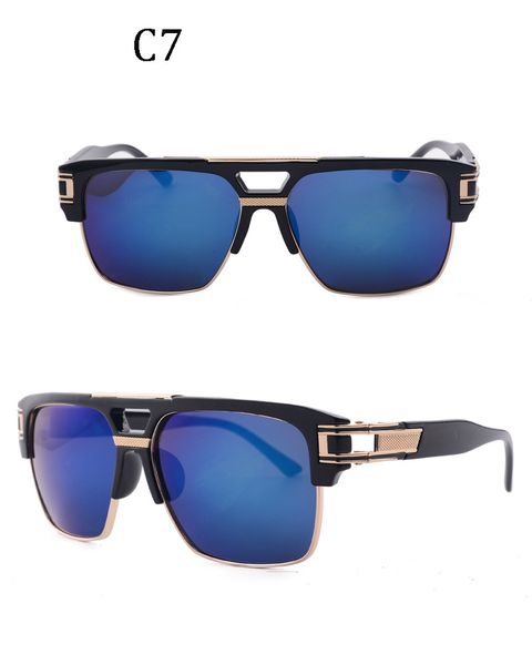 

fashion sunglasses anti-blue light flat mirror men and women square retro sunglasses no logo popular full frame gradient color, White;black