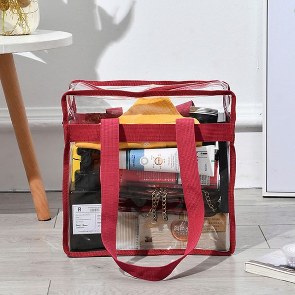 

women clear pvc travel bags handbag transparent cosmetic bag tote crossbody shoulder bag 2019 new fashion