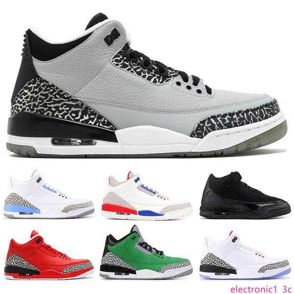 

ale basketball shoes 3s for mens black cement tinker oregon ducks grateful throw line wolf grey unc mens sports sneakers size 7-13, Black;green