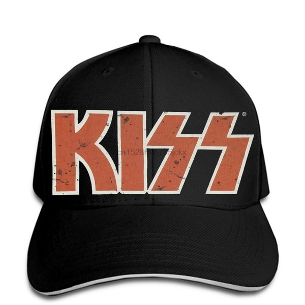 

kiss logo baseball cap black snapback hat peaked, Blue;gray