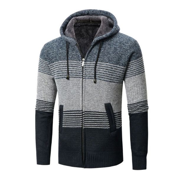 

men autumn winter hoody sweatercoat men zip up casual elastic sweater coat jacket outwear sweater jogger knitted, White;black