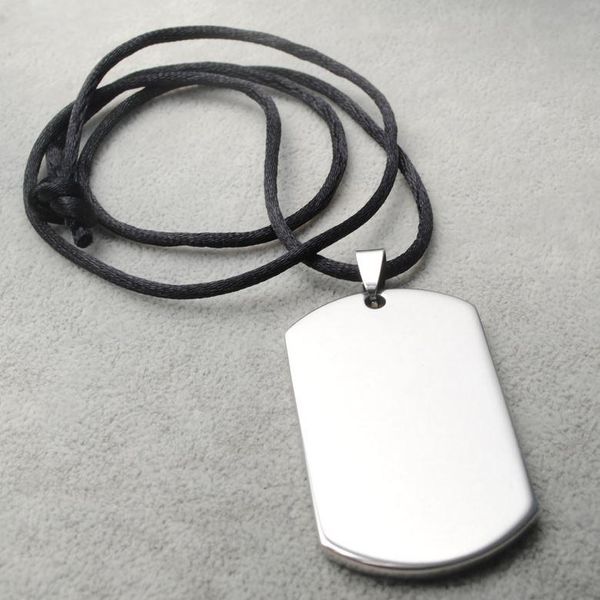 Atacado em branco Tag Engravable Dog Cat aço inoxidável Militar Forma Homens Pendant para meninos Livre 40pcs Envio