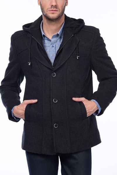 

dewberry male plaid anthracite coat-1030001k6202, Black;brown