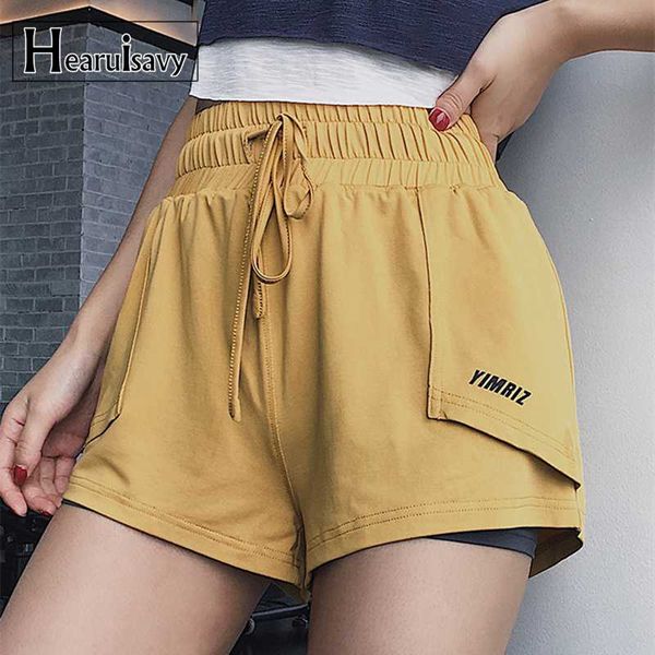 

yoga outfits summer running shorts women 2 in 1 marathon quick dry gym loose fitness sport cycling breathable, White;red