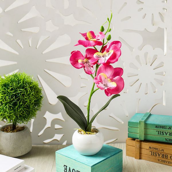 

artificial silk orchid flower fake potted plant bonsai for home party decoration