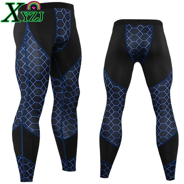 

men slim sports long pants high elastic fitness running jogging training exercise workout quick dry breathable new sportswear, Black