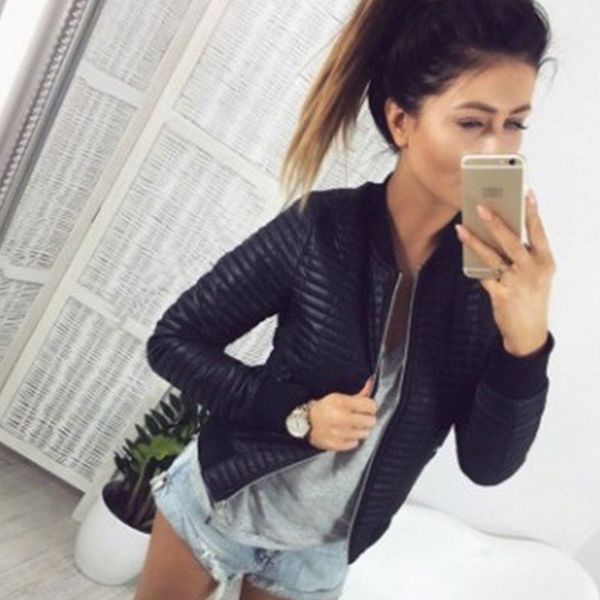 

женщины весна осень пальто короткий раздел верхняя одежда хлопок мягкий теплая куртка верхняя одежда повседневная розовый черный тонкий женс, Black