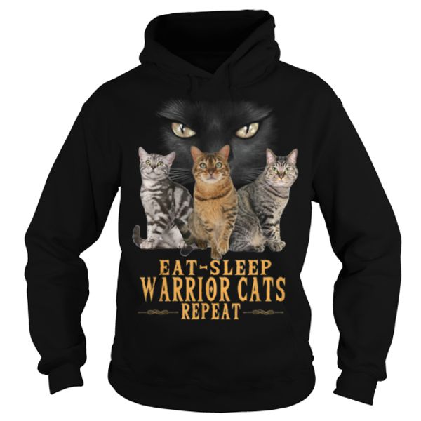 

ешь спи воин повтори полосатые кошки унисекс толстовка, Black