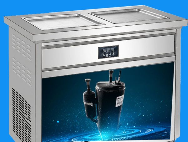 

бесплатная доставка двойные кастрюли льда жареный йогурт машина автоматический настольный жареный йогурт машина мороженое рулон мороженое ма