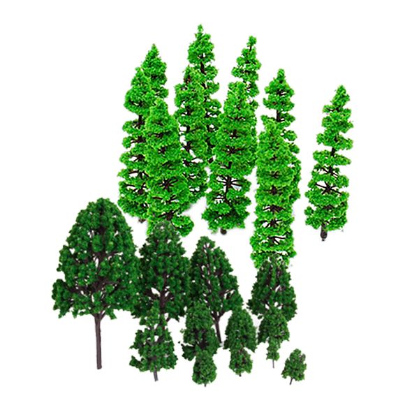

model fir tree train plastic trunks set scenery landscape ho n - 22pcs