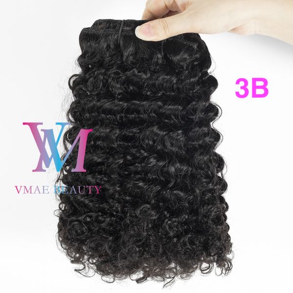 Virgem peruana Virgem Afro Cabelo cacheado 3b 3c 4a 4b 4c Cutícula de cor natural Alinhada 100g Cabelo humano 12 26 Clipe em extensão