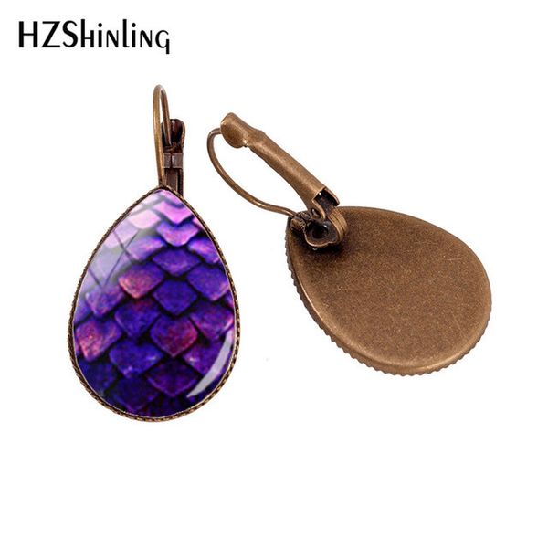 

2019 new dragon egg ear clip game of thrones ear clips silver p hand craft glass dome jewelry ed-0048