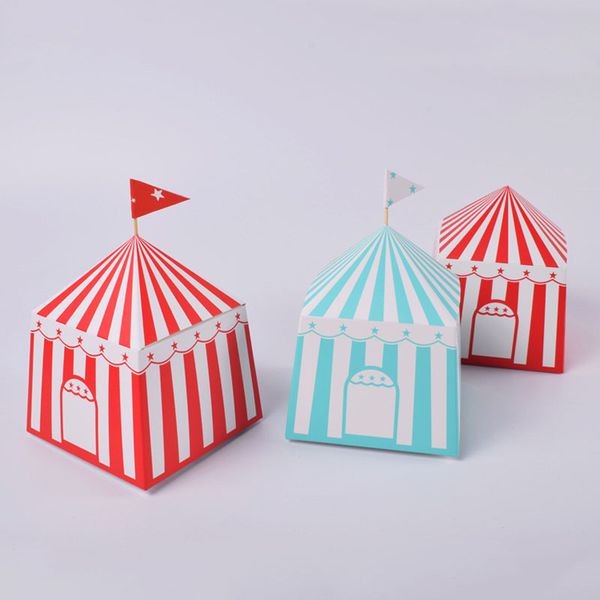 Striped Boxes Circus Party Cartoon Tent Paper Candy Box Kids