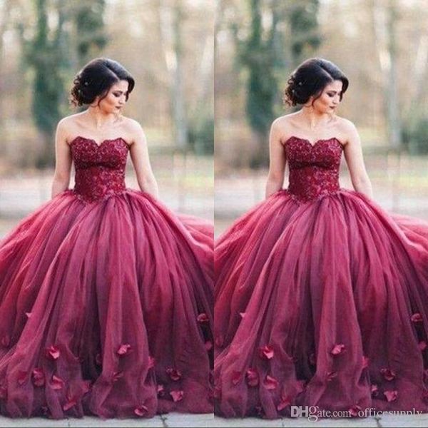 Bury New Sexy Abito da ballo Principessa Quinceanera Senza spalline Abiti da ballo Corpetto Vita basca Backless Abiti da sera lunghi in pizzo Personalizzato s