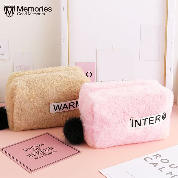 

1 шт портативный искусственного меха молнии косметический мешок монет чехол для хранения путешествий макияж сумка с мехом бал neceser dropsh