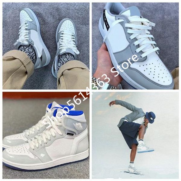 

высокая 2019 og нового прибытия марка 1 1s баскетбол обувь парень девушка белая серые черные спортивные тапки размер us5-11