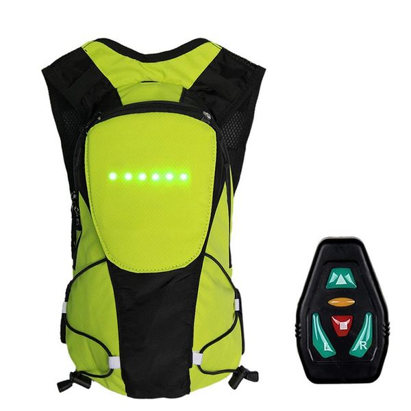 

cycling backpack led warning light safety rear signal usb wireless remote control bicycle bags 36 * 21 * 12 cm