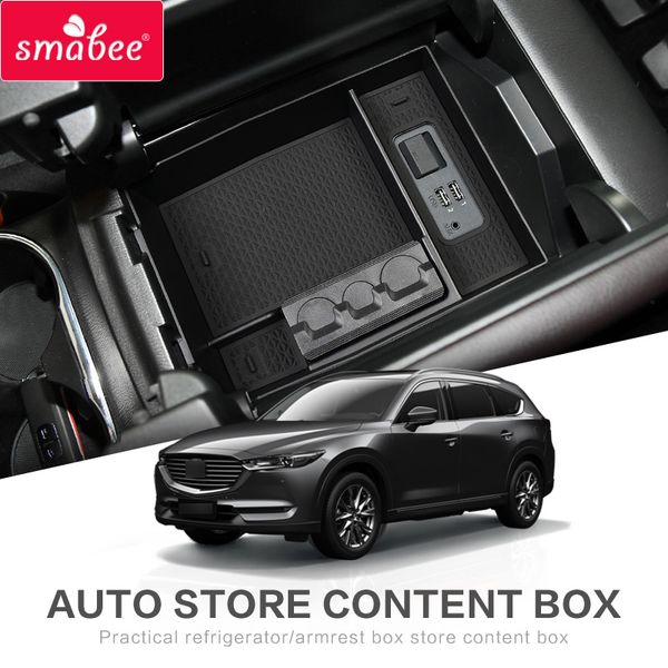 

smabee car central armrest box for cx-8 cx-9 2016 - 2019 cx8 cx9 2017 2018 interior accessories stowing tidying