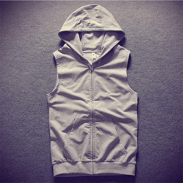 

vest men summer vests sleeveless hooded, White;black