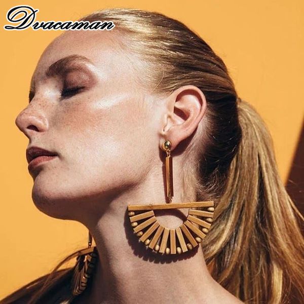 

dvacaman bohemian weaving tassel long drop earrings for women 2019 trendy wooden rattan statement earrings pendant party jewelry, Silver