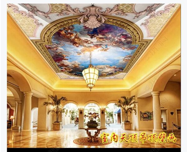 3d Zenith Mural Custom Photo Ceiling Wallpaper Hd European Pattern