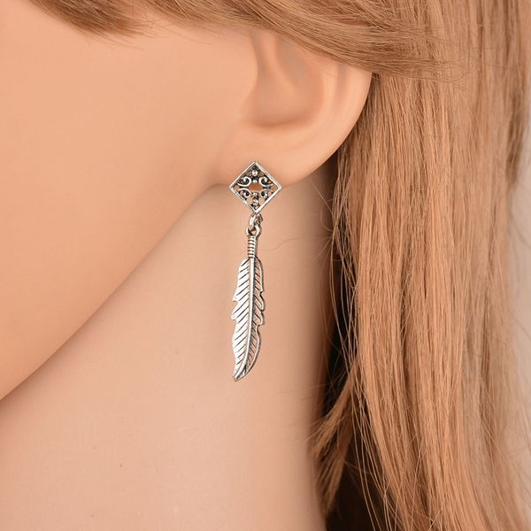 

vintage 6pair/set bohemian retro alloy leaves owl suit earrings steampunk ear clip wedding party e1643, Golden;silver