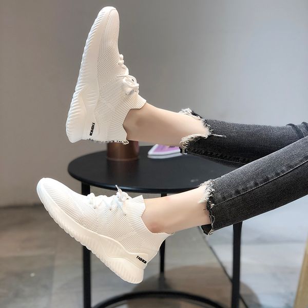 

mesh sneakers women breathable lace-up casual shoes women summer flat shoes woman plus size white pink black
