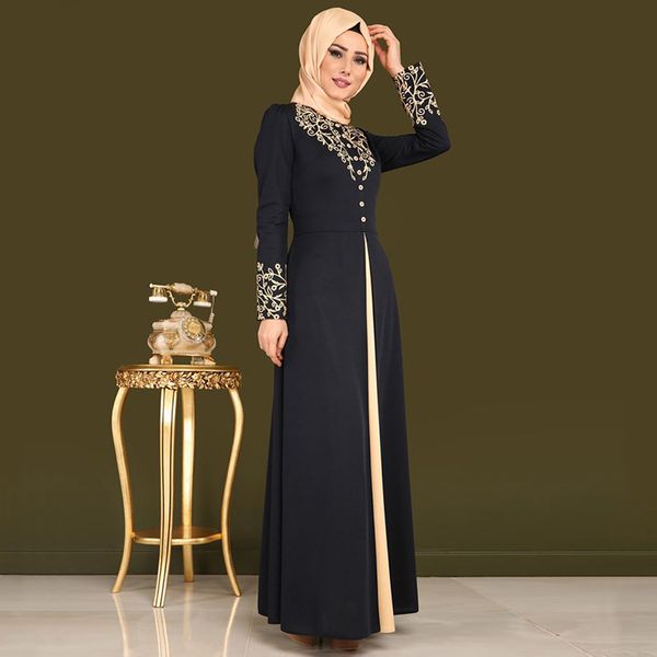 Wholeslae-Dress Donna Dubai Abaya Abito nero Cardigan a maniche lunghe Caftano Abiti dal design elegante Abiti maxi