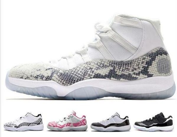

new basketball shoes men 11s red low navy blue pink light bone snakeskin women 11s prem 45 snakeskin sports sneakers with box