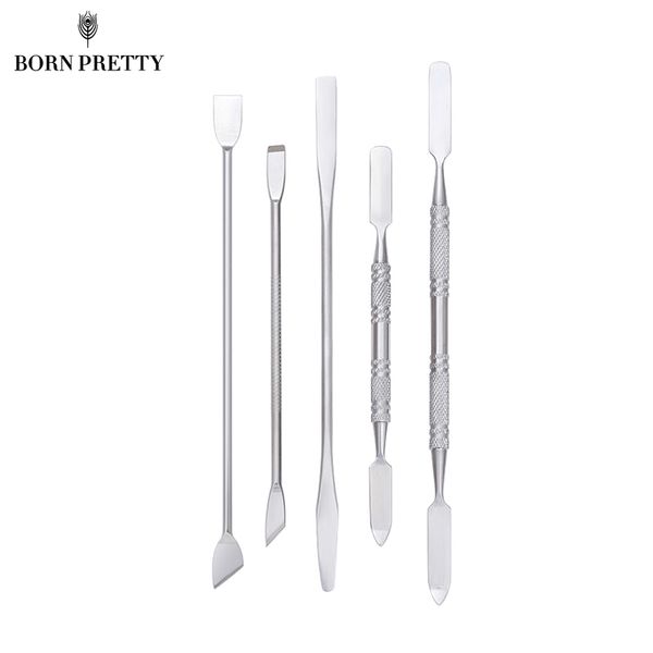

dual-ended nail extension maker spoon tool non-slip handle polish cream color mix stick palette manicure nail art tool kit