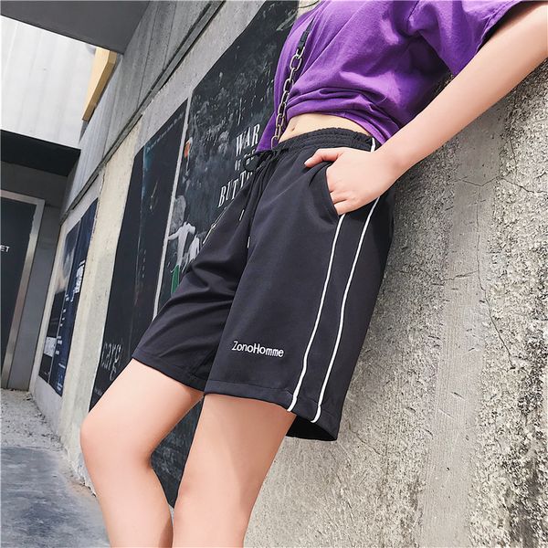 

6 patterns 2019 summer high waisted harajuku shorts street fashion streetwear casual shorts feminino clothing plus size, White;black