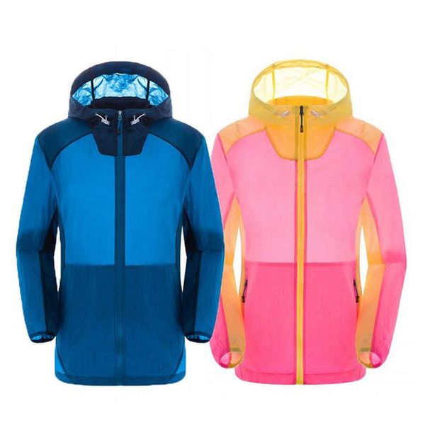 

outdoor loves camping jackets summer quick dry patchwork jacket women transparent anti uv thin hiking hooded coat, Blue;black