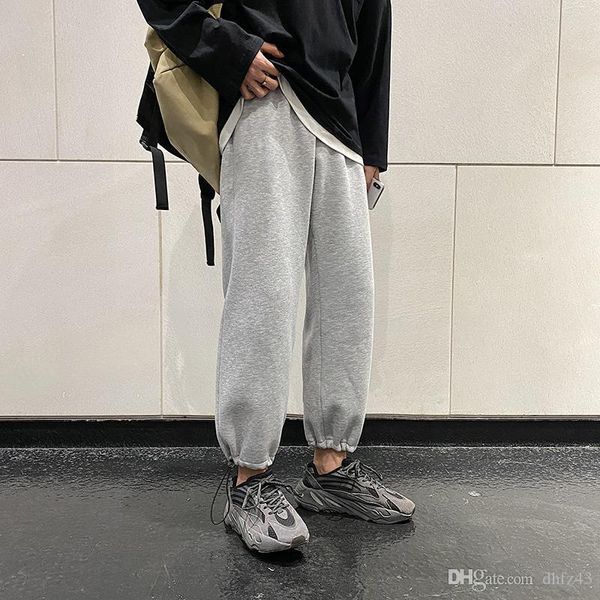 

sweatpants men's fashion solid color casual joggers pants men streetwear track pants wild loose hip hop trousers mens m-3xl t200422, Black