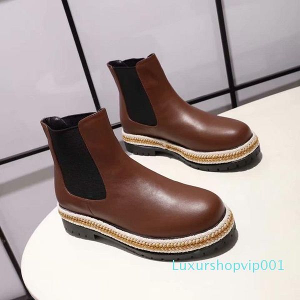 

superstar latest women's leather wear-resistant fashion ankle boots international big-name 006designer party casual006 women's boo, Black