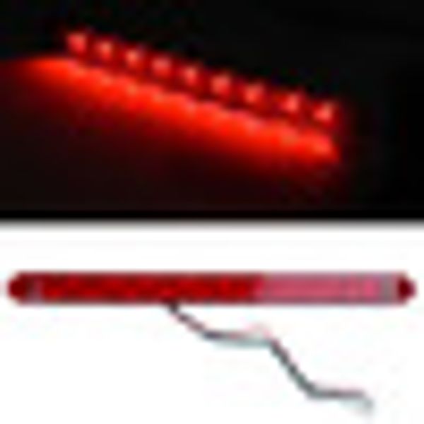 

1x red 15" waterproof 9 led light bar sturn tail 3rd brake light truck trailer