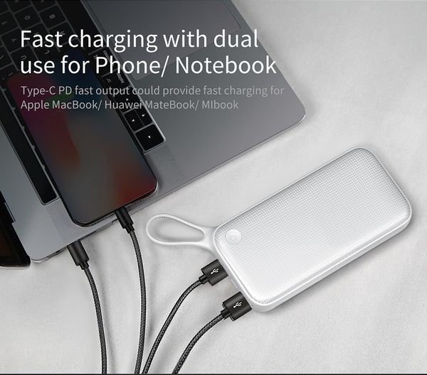 

baseus 20000mah power bank double quick charge 3.0 usb external battery for iphone 11 pro max 18w pd fast chagring powerbank