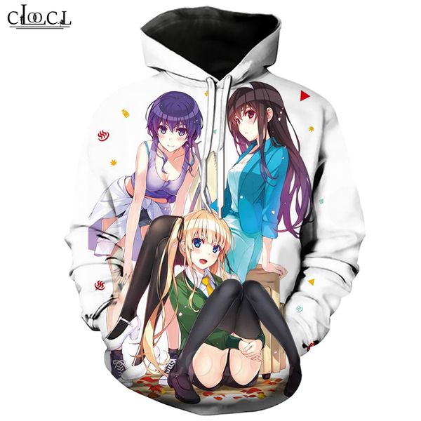 

япония аниме девушки saenai героиня нет sodatekata толстовка мужчины женщины 3d печати с капюшоном пуловеры hip hop streetwear coat s-5xl, Black