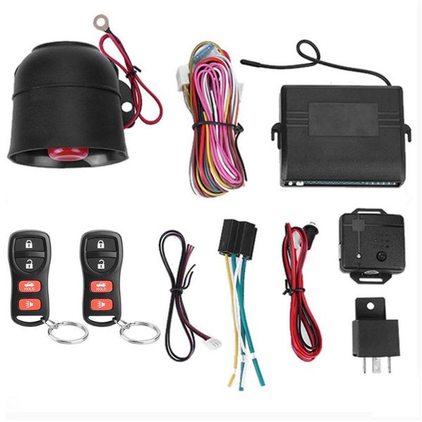 

12v one-way car vehicle universal alarm system anti theft burglar protection security keyless entry siren with 2 remote control